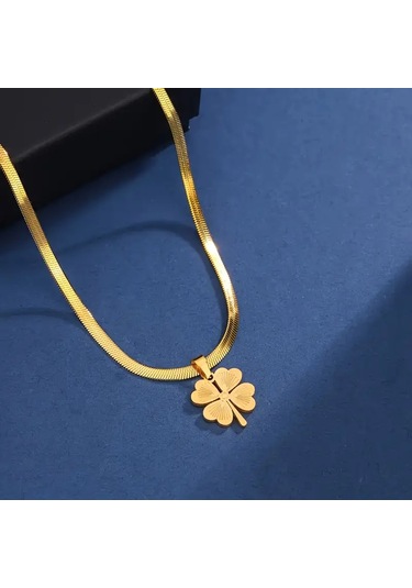 Altın Dilek Altın Kaplama Yonca Şeklinde Kadın Kolye Çok Renkli