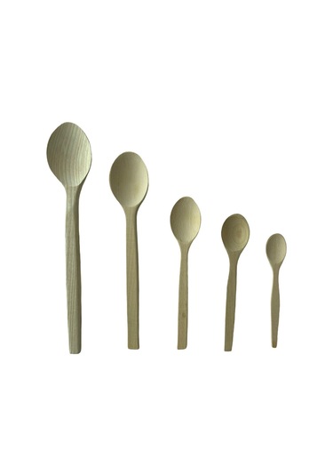 Ahşap Kaşık Seti 5 Parça - Tahta Kaşık 42-33-27-23-20 CM