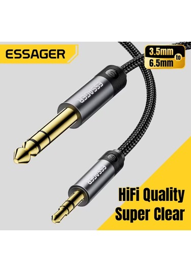 Essager 1.20 Cm. 3.5mm To 6.5mm Ses Kablosu Hi-fi Ses+dac Çip