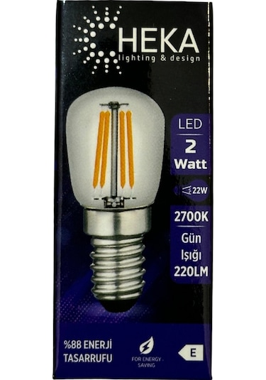 Heka 2w 22w 2700k Sarı Işık E14 Duylu Led Rustik Ampul