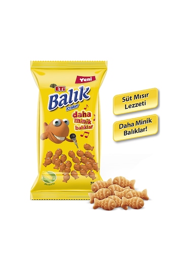 Eti Balık Kraker Mini Mısırlı 18 x 40 G