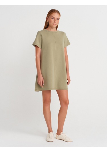 Dilvin 91523 Kısa Kollu Mini Elbise-çağla Çağla