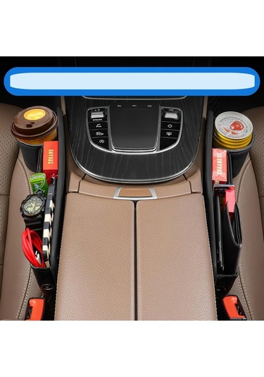 Bardak Tutucu İle 2 Paket Araba Koltuğu Gap Dolgu Organizatör, Ön Koltuk Yan Deri Saklama Kutusu Yurt Dışından