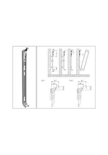 Panel Radyatör Ayağı Duvara Montaj Konsolu 60 Cm Yaylı Konsol-Metalik Gri