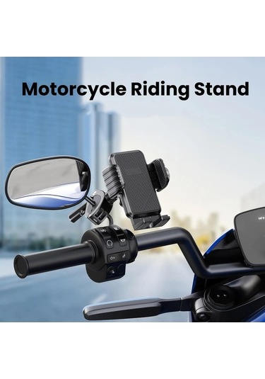 Ebitda Bisiklet Motosiklet Şok Emici Cep Telefonu Tutucu Yerçekimi Montajı Mavi 14-45mm Gidon Uyumlu Hızlı Montaj Mavi Mavi