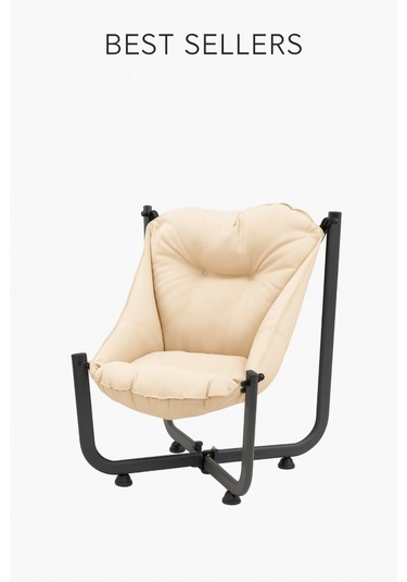 Armegeda Ekru Renk Metal Minderli Sandalye Katlanabilir Dayanıklı Rahat Bahçe Balkon Kamp Kafe Bej