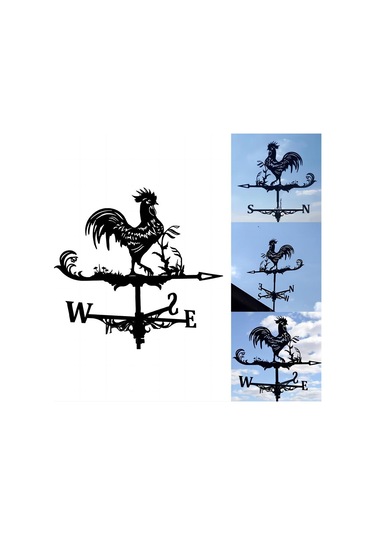 Yaozixa Demir Horoz Rüzgar Yönü Göstergesi, Dış Mekan Çatı Bahçe Pimi, Dayanıklı Dekoratif Rüzgar Hız Ölçer