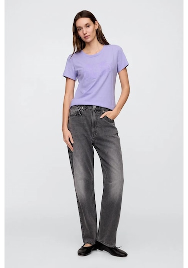 Gap V-ss Logo Classic Kadın Tişört Mor