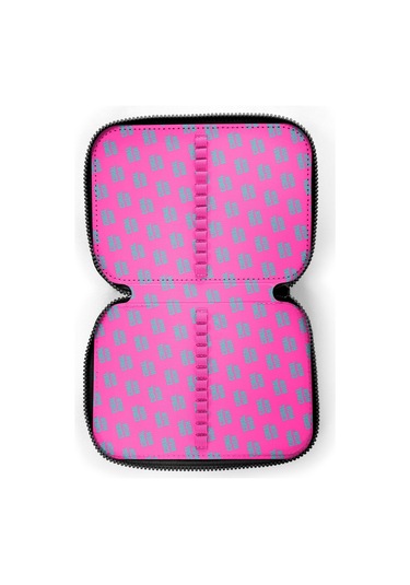 Coral High Kahverengi Leopar Desenli Çift Katlı Kalem Çanta 11147 Kahverengi - Siyah