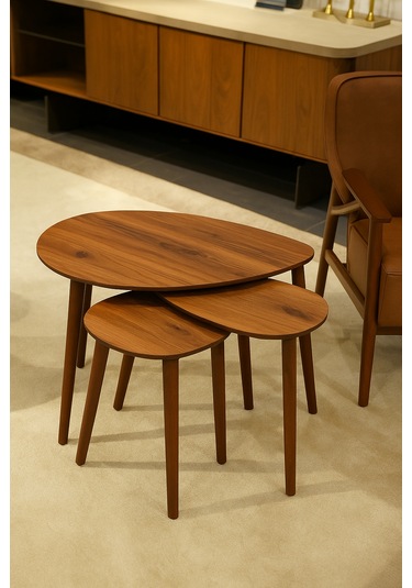 Paris 3'lü Zigon Sehpa &100 Mdf Ahşap/urartu