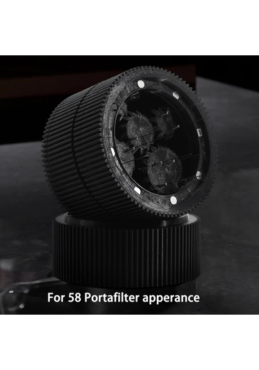 Topshop1 Siyah 58 Mm 3d Baskılı Dikey Çizgili Planetary Manyetik Kahve Dağıtıcı Seti 10 Yedek İğneli Espresso Wdt Aracı 51mm 53mm 54mm Uyumlu Siyah