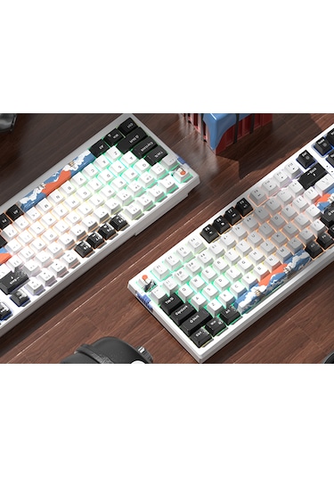 Magegee Sky98 99 Tuş Kablosuz Rgb Hot-swap Gasket Siyah-beyaz Gaming Klavye