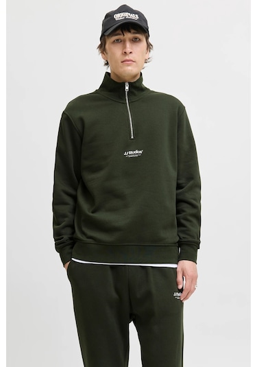 Jack & Jones Erkek Sweat 12278793 Koyu Yeşil Koyu Yeşil Jack & Jones Erkek Sweat 12278793 Koyu Yeşil Koyu Yeşil