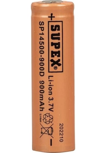 Supex 14500-900d Lityum Ion 3.7volt 900mah Şarj Edilebilir Başlıksız Pil