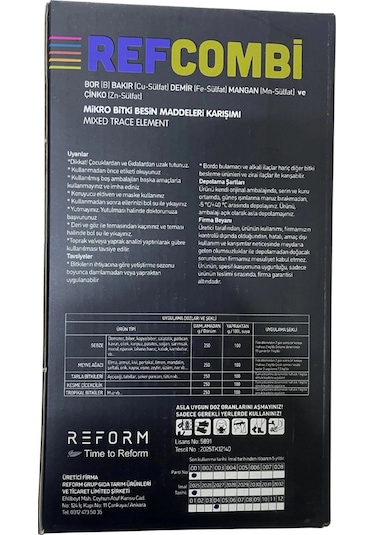Refcombi Ec Mikro Elementli Fertilizer Gübre 1 Kg 1 kg