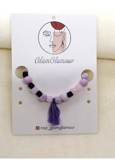 Glamglamour Lila Lav Taşlı Bileklik Lila