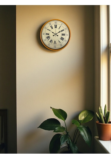 Zentime 36 Cm Turuncu Dekoratif Duvar Saati çok Renkli