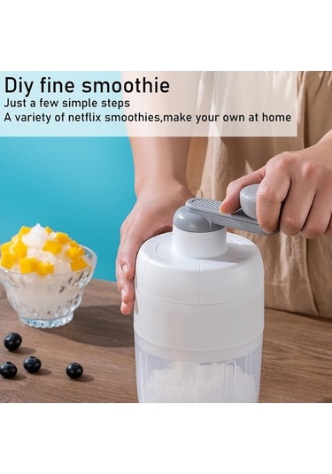 Pazly Cbtx Manüel Traşlı Buz Makinesi, 1 Kalıplı Ev Smoothie Makinesi Beyaz Beyaz