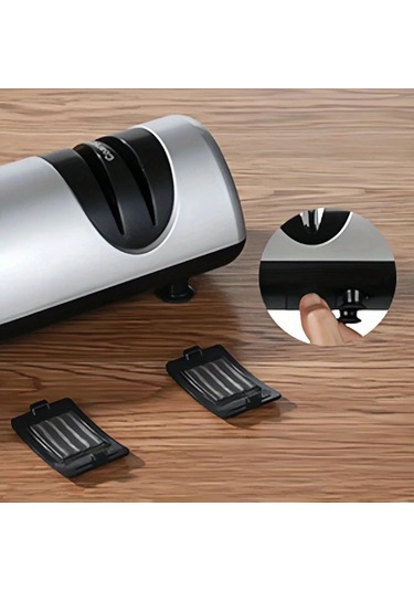 Xuweiwei İwhale Profesyonel Elektrikli Bıçak Bileyici Simli 2 Aşamalı Kaba İnce Bileyme Usb Şarj 18650 Pil Metal Toz Kutusu Abs Gümüş Gri