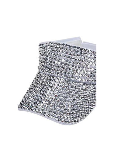 Kadınlar İçin Şık Ve Göz Alıcı Kristalli Tenis Güneş Gözlüğü Kapağı Spor Ve Moda Aksesuarı Gümüş