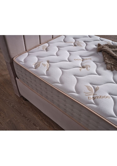 Bonita Tek Kişilik Baza + Başlık + Yatak Set 3 Lü Set Krem