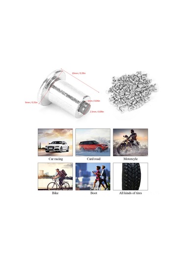 Lemestar Motosiklet, Atv/utv Ve Off-road Araçları İçin Tungsten Çelik Kaymazsız Tırnak Çivileri 8mm 10mm - 100 Adet, Yüksek Dayanıklılık Ve Kaymazsız Performans