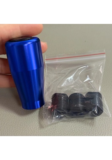 Xuweiwei Mavi 5 Vites Manuel Vites Topuzu Aluminyum Abs Kısa 7cm 3 Adaptörlü