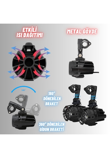 Enduro Ve Gs Serileri Uyumlu Motosiklet Led Sis Farı 12v-24v 40w