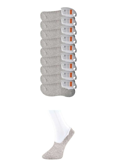 Gri Erkek Babet Çorap 9 Çift Antra Melanj