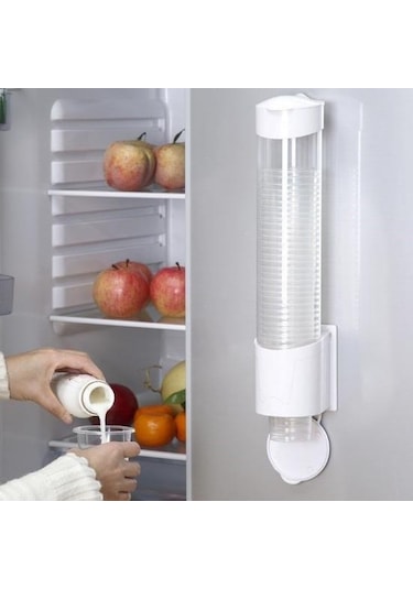 Siyah Kağıt Bardak Dağıtıcı Duvara Montaj Çekme Tipi Toz Geçirmez Kapak Tek Kullanımlık Plastik Su Bardağı Depolama Tutucu