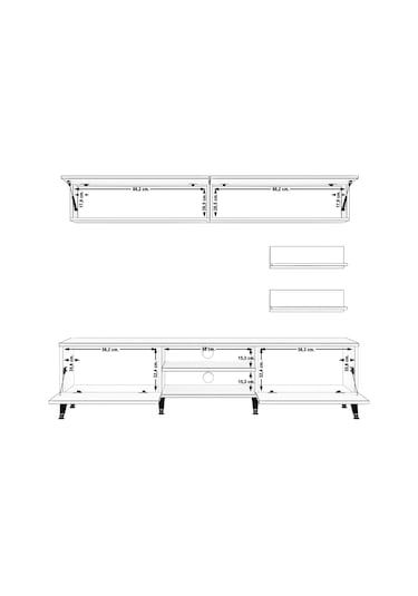 Decoraktiv Eko 5 Mdf Dvd Gold Tv Ünitesi Tv Sehpası Pera - Beyaz