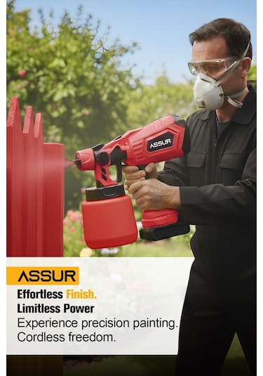 Assur ASR827 21V Çift Akü 300 MM Sprey Püskürtme Kırmızı