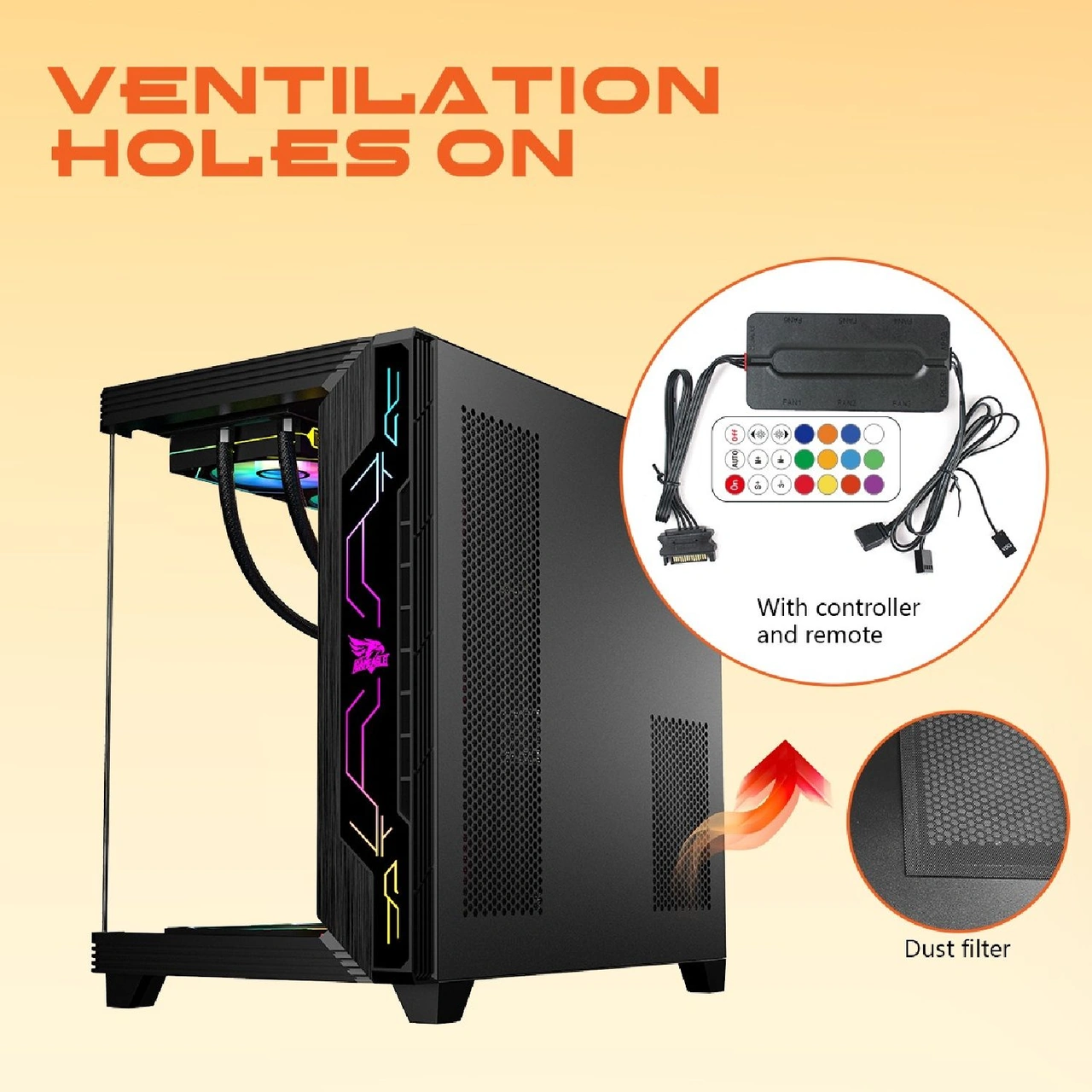 Gameagle Storm Bilgisayar Kasası / 850w +80 Power / 360 Sıvı Soğutma Siyah