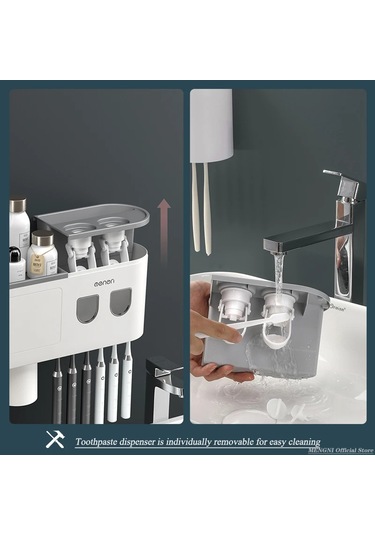 -manyetik Adsorpsiyon Ters Diş Fırçası Tutucu Duvar-otomatik Diş Beyaz