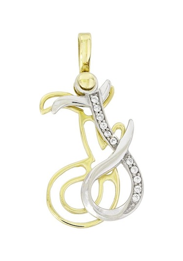 Altın J Harfi Kolye Ucu T014393