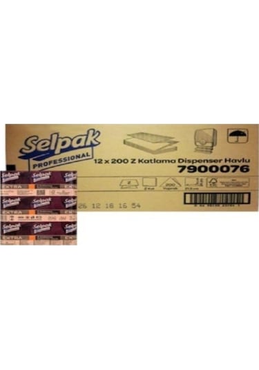 Selpak Professional Selpak Extra Z Katlama Katlı Kat Dispenser Havlu 2400 Adet