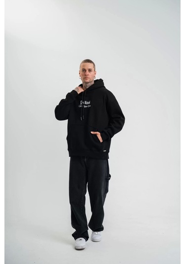 Antrasit Kışlık Oversize Charlie Luciano Sweatshirt. Antresit