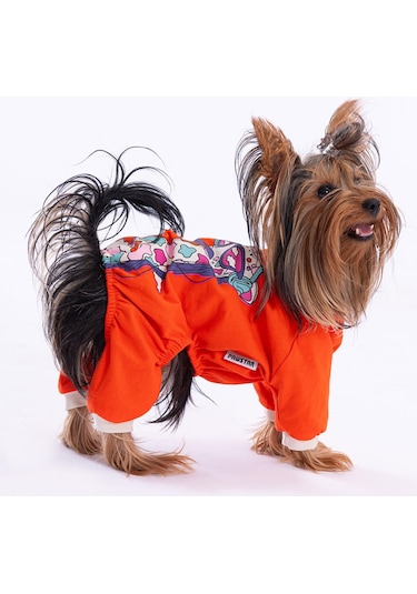 Pawstar Turuncu Giraffe Kedi Köpek Pijaması Tulumu