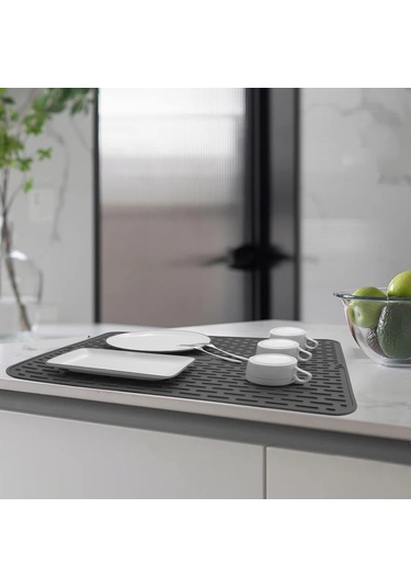 Gri Kalın Silikon Esnek Kesme Tahtası Tersine Çevrilebilir, Saklaması Kolay, Tekrar Kullanılabilir, Kaymaz, Isıya Dayanıklı Bulaşık Makinesinde Yıkanabilir Diğer