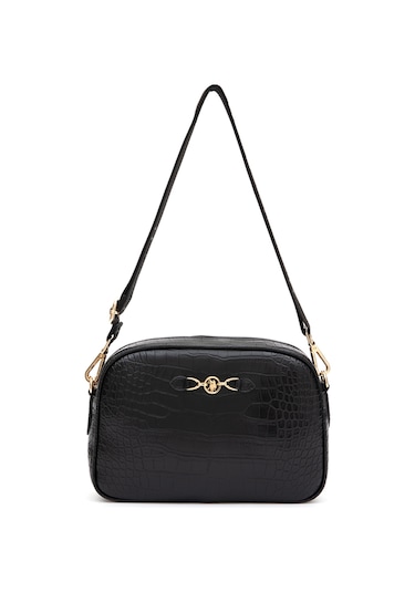 U.S. Polo Assn. Kadın Siyah Kroko Çapraz Çanta 50317817-VR046