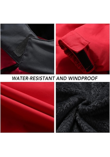 Gül Kırmızı Kadın Dağ Su Geçirmez Kabuk Ceket Kayak Ceket Rüzgar Geçirmez Ceket Kış Sıcak Ceket Kamp İçin Kırmızı