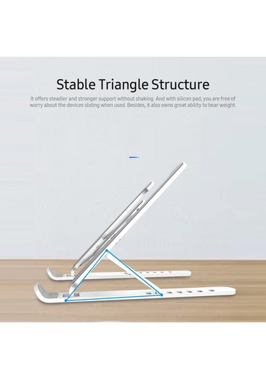 Padalink 17 İnç Altı Dizüstü Ve Tabletler İçin 7 Seviye Yüksekliği Ayarlanabilir, Taşınabilir Katlanabilir, Soğutucu Abs+alloy Ergonomik Tutucu - Beyaz