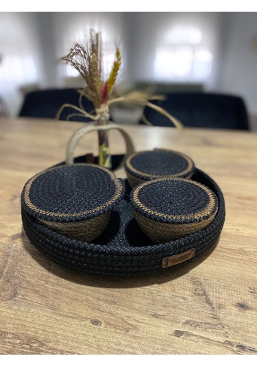 Hasır Sepet, Jüt Ip Sepet, Dekoratif Saklama Kutusu, Hediyelik Sepet, Hasır Sunum Tepsi