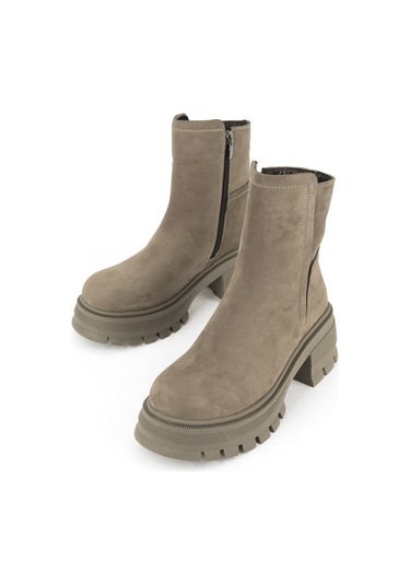 Ziya, Kadın Hakiki Deri Bot 153359z6152 Vizon 143359z6152 310 Vizon