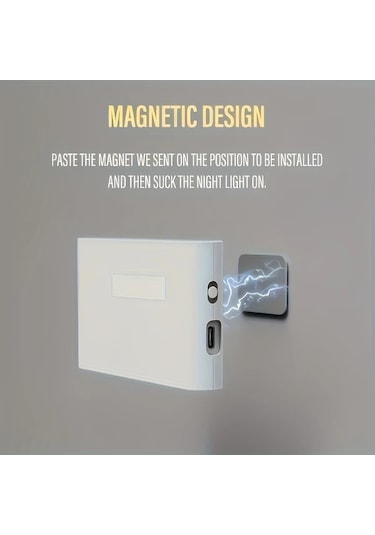 Xuweiwei 4 Adet Led Akıllı Sensörlü Şarj Edilebilir Usb Işık Hareket Sensörlü Ayarlanabilir Yatak Odası Koridor Dolap Mutfak