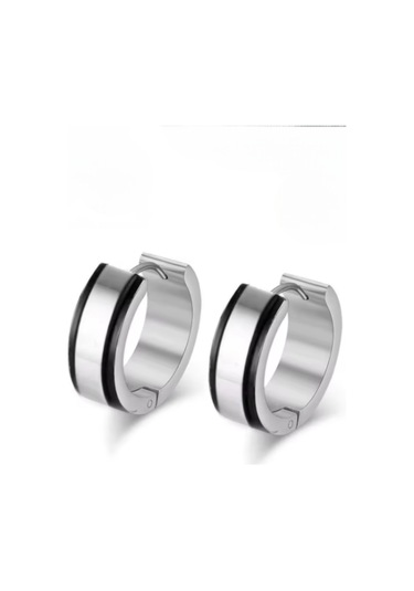 Çelik Erkek Küpe Gri