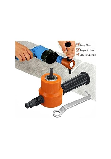 Güç Alet Aksesuarları Çift Kafa Net Nibbler Testere Kesici, 360 Derece Ayarlanabilir Matkap Ekleme Pawer Alet Aksesuarları Set