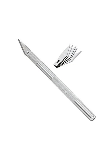 Bianyo. Kretuar Bıçağı. Metal Saplı. 5 Yedek Uçlu. Kretuar Seti.