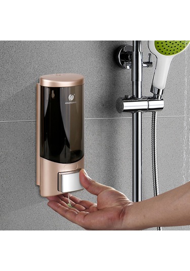 Yifomall Şık Ve Dayanıklı Duvar Tipi Sıvı Sabunluk - 500ml Kapasiteli, Abs+pc Cam, Şampanya Altını Şampanya Altın