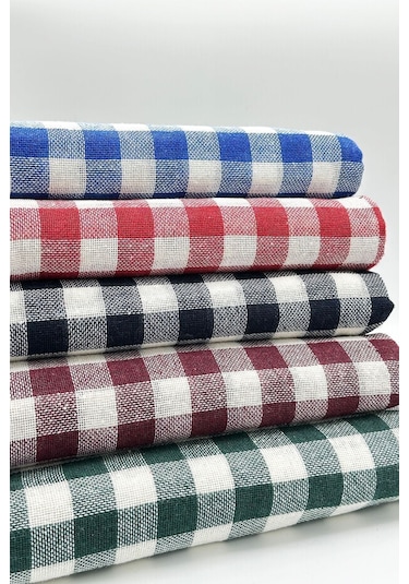 3'lü Çok Amaçlı Sofra Bezi & Piknik Sofrası & Masa Örtüsü Ekose Pötikare Desenli Çok Renkli